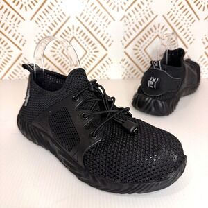 Invincible Defender Steel Toe Work Shoes Women 7.5 Black Mesh Safety Sneakers‎
